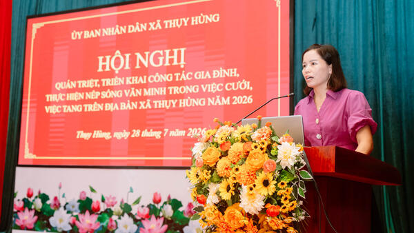 THỤY HÙNG TỔ CHỨC HỘI NGHỊ QUÁN TRIỆT, TRIỂN KHAI CÔNG TÁC GIA ĐÌNH VÀ THỰC HIỆN NẾP SỐNG VĂN MINH TRONG VIỆC CƯỚI, VIỆC TANG