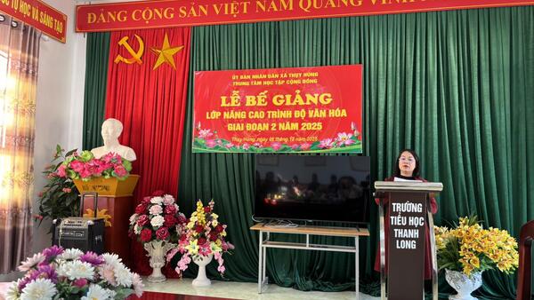 Ngày 26/12/2025, tại Trường TH Thanh Long, UBND xã Thuỵ Hùng tổ chức Lễ bế giảng lớp xóa mù chữ giai đoạn II, năm 2025.